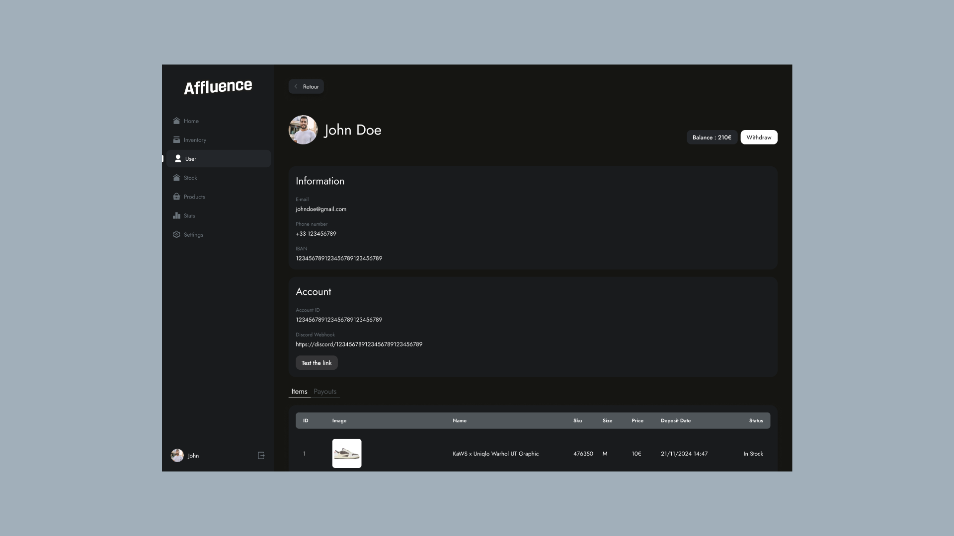 Interface après restructuration